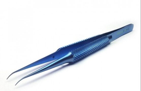 BLUE 0.15 TITANIUM BENT TWEEZER FOR IC WORK