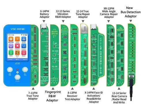 JCID VISE (WiFi) Programmer 10 in 1 Set for iPhone 7-14 series