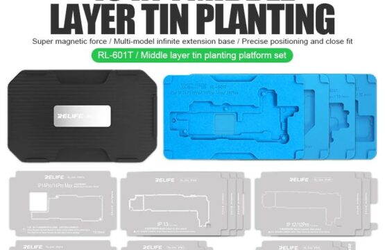 New Update Relife RL-601T 18-in-1 Middle Layer Tin Planting BGA Reballing Platform Set for iPhone X to 14Pro Max