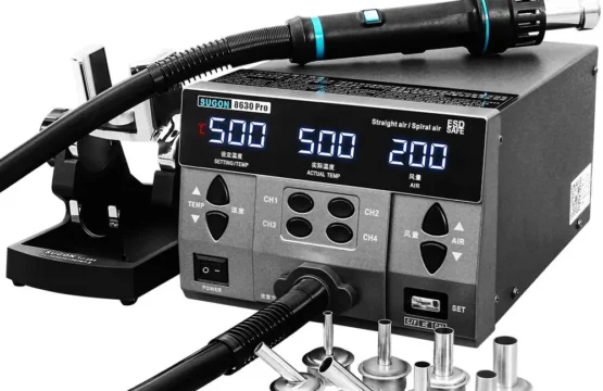 SUGON 8630Pro 1300W Hot Air Gun Digital Display BGA Rework Station Curved Nozzle Welding Repair Desoldering Station