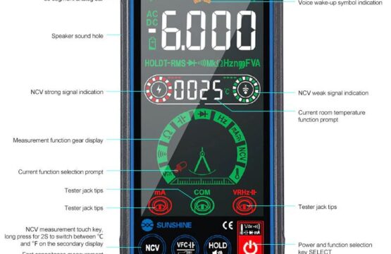 SUNSHINE DT-22AI Intelligent Voice Control Multimeter Intelligent Voice Control Intelligent High-speed Chip High-definition