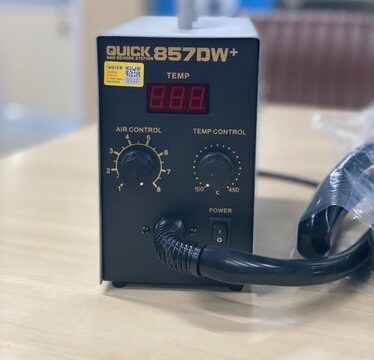 QUICK 857DW+ Lead Free Adjustable Hot Air Heat Gun With Helical Wind 580W SMD Rework Station 100% ORG